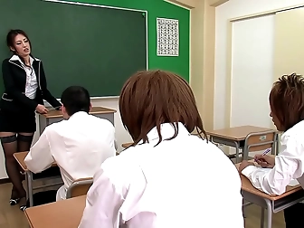 Japanese Milf Teaches Sexy Lessons With Flavorful Finish In Kinky Hospital Setting