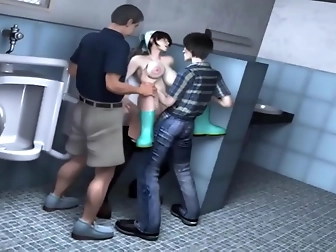 Meet The Luscious Cleaning Lady And Her Lucky Student In Hentai 3d!