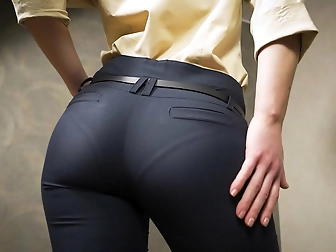 Unveiling The Ultimate Alluring Milf - Luscious Yumiko In Tight Work Trousers With Visible Panty Line!