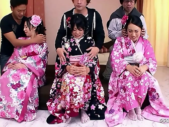 Jav Teen Triple Treat - Hairy Pussy Orgy