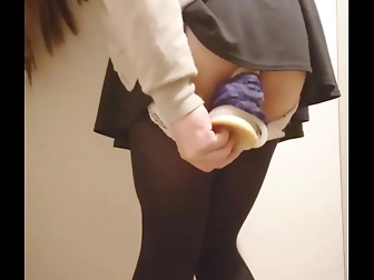 Getting Luscious In Public - Japanese Beauty Masturbates With A Dildo In A Changing Room