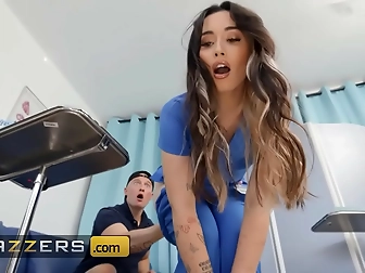 Japanese Nurses Aria Lee & Lulu Chu Secretly Sample Lucky Zac's Cum In Private Exam-Room - Brazzers