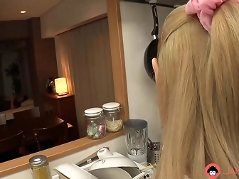 Watch A Jav Housewife Blow Her Husband's Mind In The Kitchen - Uncensored!